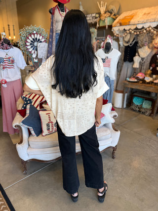 Oatmeal Patchwork  Bandana Top
