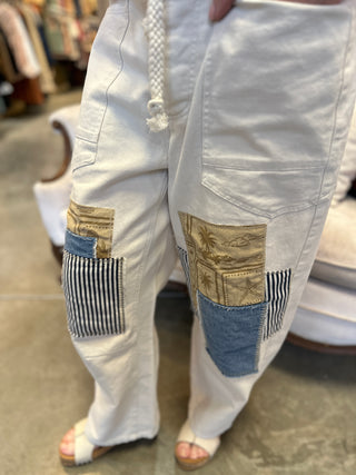 Bone Patchwork Pant