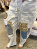 Bone Patchwork Pant