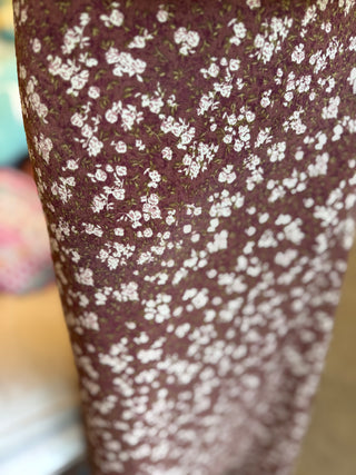 Brown Floral Print Skirt
