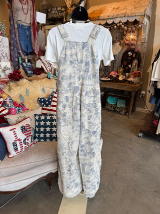 Indigo Floral Overalls by Pol