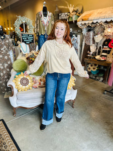 Ecru Eyelet Lace Pullover
