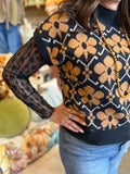 Black and Camel Daisy Sweater Vest
