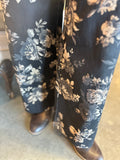 Brown or Black Floral Twill Pant