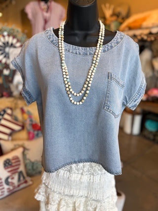 Denim Tee Top