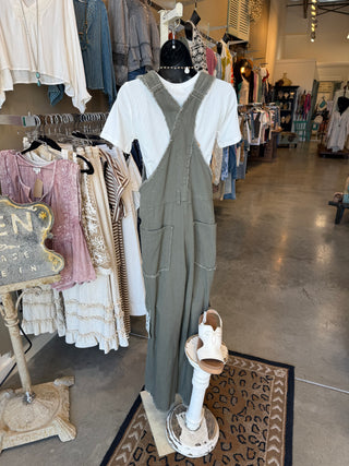 Olive Patch Overalls