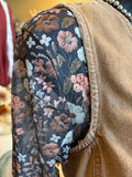 Brown Floral Mesh Top