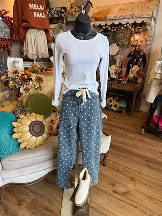 Polka Dot Barrel Jean