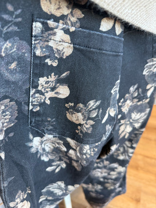 Black Floral Pant