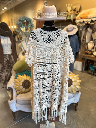 Natural Crochet Flower Duster