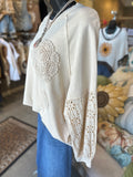 Ecru Eyelet Lace Pullover
