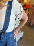 Strapped Top Denim Jumpsuit