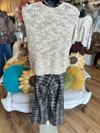 Oatmeal or Mocha Open Front Chunky Vest