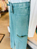 Black, Mocha, Teal or Faded Olive Terry Knit Pant