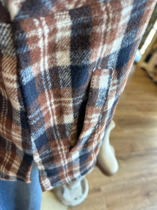 Chestnut Plaid Half Zip