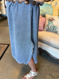 Linen Blend Maxi Dress in Taupe or Navy