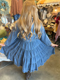 Chambray Denim Tiered Dress