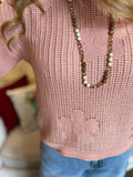 Apricot Daisy Sweater