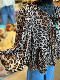 Leopard Peplum Top