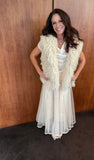 Shaggy Ivory Faux Fur Vest