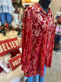 Red Velvet Boho Blouse