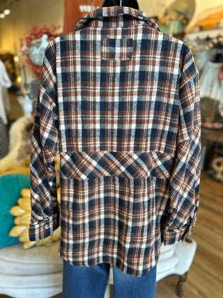 Chestnut Plaid Half Zip