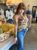 Vintage Bird Mesh Top