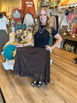 Espresso Polka Dot Skirt