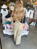 Tie Strap Twill Overalls in Denim, Light Camel and Violet