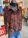 Wine or Chocolate Velvet Blouse