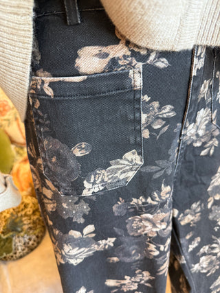 Black Floral Pant