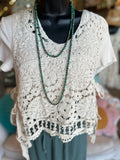 Side Tie Crochet Vest