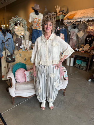 Natural Ruffle Jacket