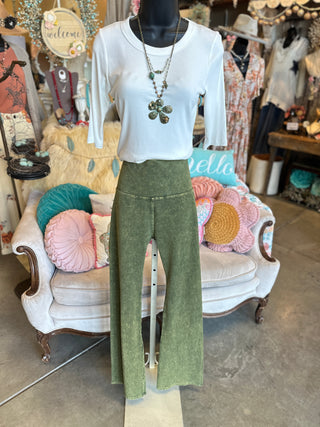 Black/Brown, Camel, Black, Denim Blue, Turquoise and Olive Yoga Pant