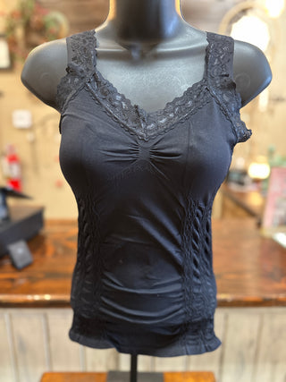 Lace Corset Cami in Almond, Ivory, Khaki or Black