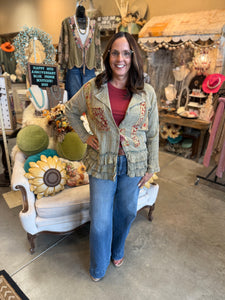 Ruffle Patchwork Jacket