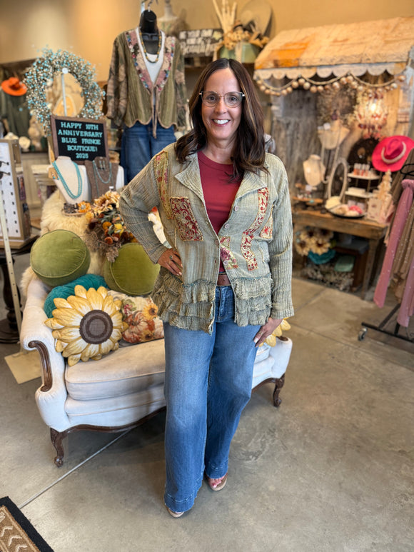 Ruffle Patchwork Jacket