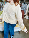 Ecru Eyelet Lace Pullover