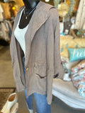 Linen Jacket in Taupe, Khaki and Blue Jeans
