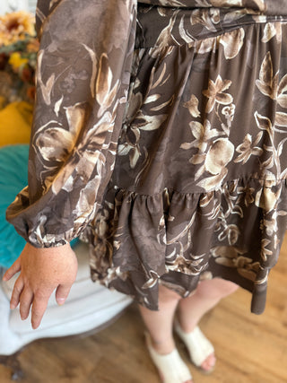 Mocha Brown Tiered Dress