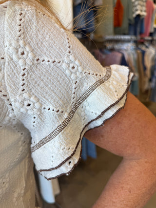 Ivory Etelet Ruffled Top