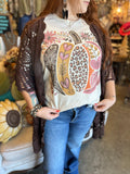 Retro Pumpkin and Flowers Graphic Tee