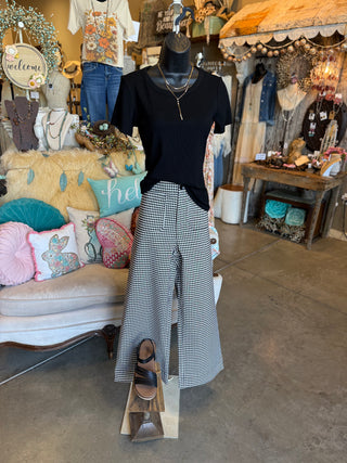 Black Gingham Pant