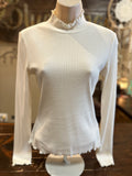 Ivory, Pink or Mocha Lettuce Edge Top