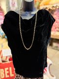 Black or Ivory Velvet Cowl Top