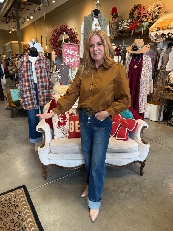 Toffee Collared Blouse