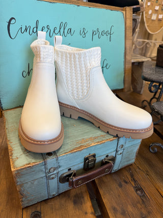 Corkys Keep Me Warm Bootie in Black, Ivory and Taupe