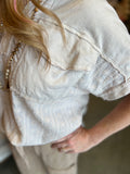 Natural Floral Eyelet Top