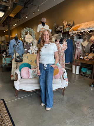 Vervet Stripe Wide Leg Jean