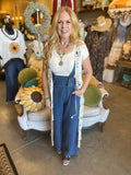 Strapped Top Denim Jumpsuit